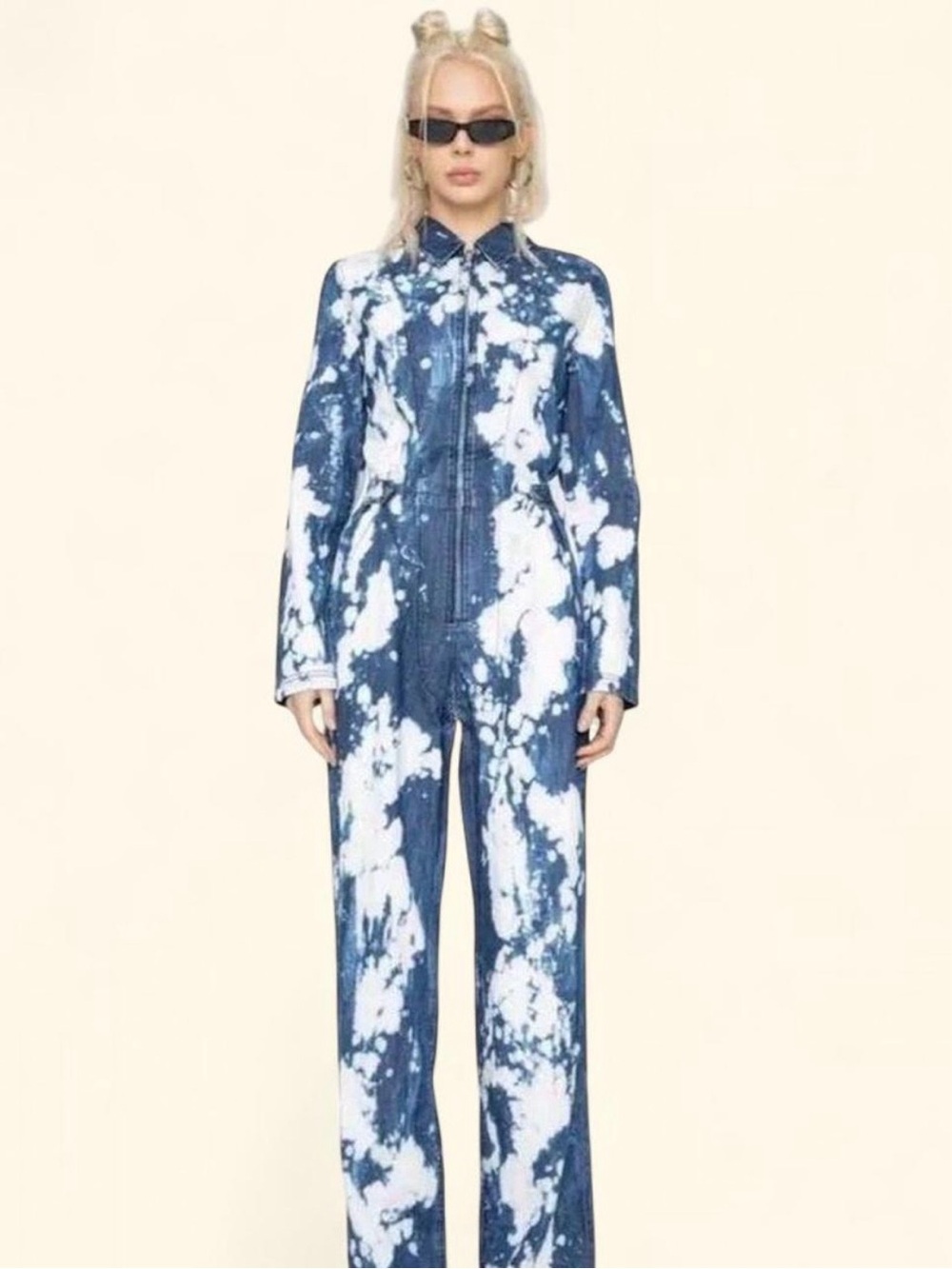 I.AM.GIA Acid Wash Denim Utilitarian Jumpsuit Boiler Suit